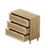 31.50"3-Drawers Rattan Storage Cabinet Rattan Drawer,for Bedroom,Living Room,Dining Room,Hallways