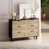 43.31"6-Drawers Rattan Storage Cabinet Rattan Drawer,for Bedroom,Living Room