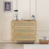 31.50"3-Drawers Rattan Storage Cabinet Rattan Drawer,for Bedroom,Living Room,Dining Room,Hallways