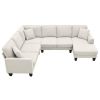 108*85.5" Modern U Shape Sectional Sofa, 7 Seat Fabric Sectional Sofa Set with 3 Pillows Included for Living Room, Apartment, Office,3 Colors