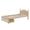 Full Over Twin & Twin Bunk Bed;  Velvet Triple Bunk Bed with Drawers and Guardrails