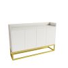 Stylish and Functional 4-Door Storage Cabinet with Square Metal Legs and Particle Board Material,for Living Room and Kitchen