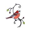 Metal Stained Bird Panel Glass Window Hanging Wall Decor Parrot Birds Art Pendant Wind Chimes Bird Ornaments Home Ornaments