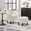 Barrel Accent Chair with Ottoman