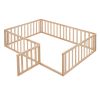 Full Size Wood Daybed Frame with Fence