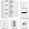 4 Drawer Bathroom Cabinet Storage Cupboard 3 Shelves Free Standing White