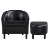 Barrel Accent Chair with Ottoman