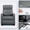 Faux Leather Push Back Theater Recliner Chair with Footrest