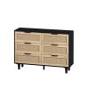 43.31"6-Drawers Rattan Storage Cabinet Rattan Drawer,for Bedroom,Living Room