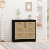 4 Drawers Rattan Cabinet,for Bedroom,Living Room,Dining Room,Hallways,Easy Assembly