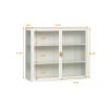 27.56"Glass Doors Modern Two-door Wall Cabinet with Featuring Three-tier Storage for Entryway Living Room Bathroom Dining Room