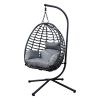 Outdoor Rattan Hanging Oval Egg Chair in Stock