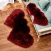 1pc Soft and Fluffy Heart Shaped Faux Sheepskin Rug for Girls Bedroom and Home Decor