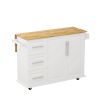 Kitchen Island Cart with 2 Door Cabinet and Three Drawers,43.31 Inch Width with Spice Rack,Towel Rack