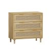 31.50"3-Drawers Rattan Storage Cabinet Rattan Drawer,for Bedroom,Living Room,Dining Room,Hallways