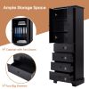 Storage Cabinet with 2 Doors and 4 Drawers for Bathroom, Office, Adjustable Shelf, MDF Board with Painted Finish