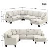 108*85.5" Modern U Shape Sectional Sofa, 7 Seat Fabric Sectional Sofa Set with 3 Pillows Included for Living Room, Apartment, Office,3 Colors