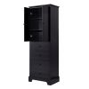 Storage Cabinet with 2 Doors and 4 Drawers for Bathroom, Office, Adjustable Shelf, MDF Board with Painted Finish