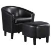 Barrel Accent Chair with Ottoman